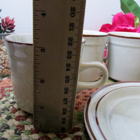 Set of 3 Otagiri Prado Stoneware Cups / Saucers Mid-Century Modern Kitchen Decor - Picture 4 of 12